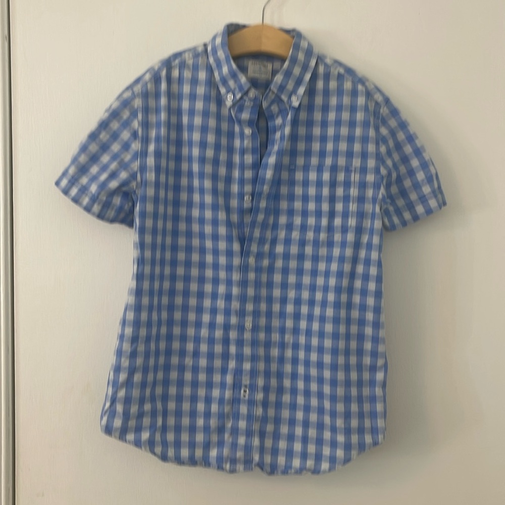 Kids short sleeve poplin button down